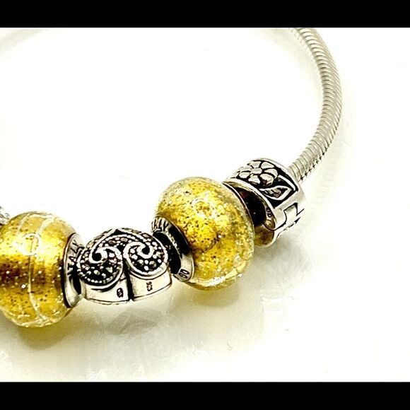 New Sterling Silver Reflection Bead Bracelet - Picture 2 of 5